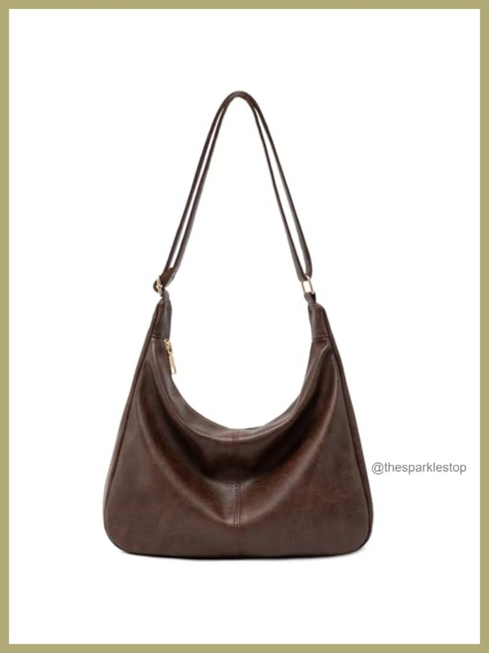 Foldable Hobo Shoulder Bag Crossbody Vegan Leather Handbag Women